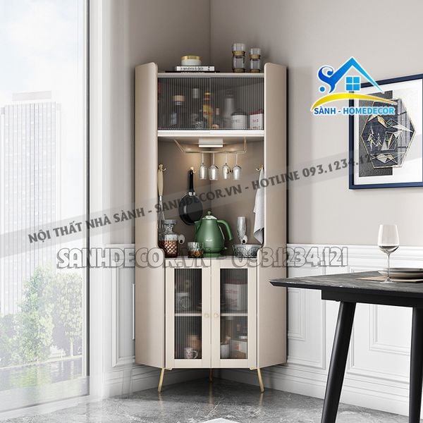  Tủ Nhà Bếp Góc Cánh Kính Đựng Đồ Đa Năng - Stb178 