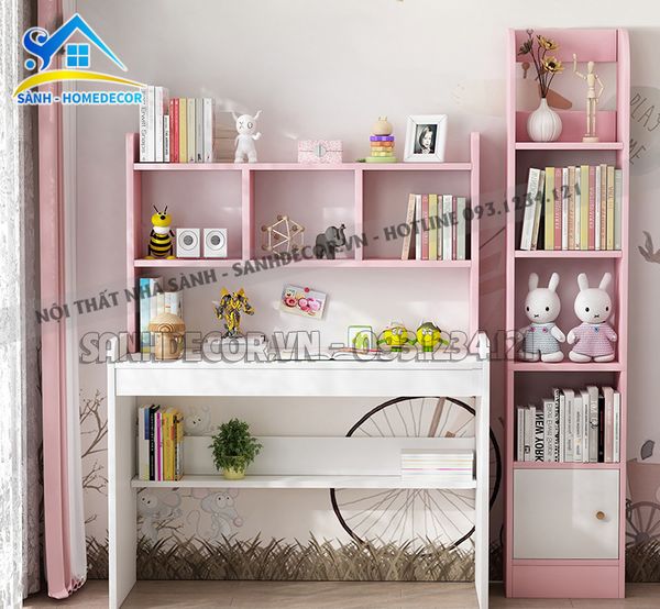  Bàn Học Cho Bé Kèm Kệ Sách Cao Cấp - Blv128 