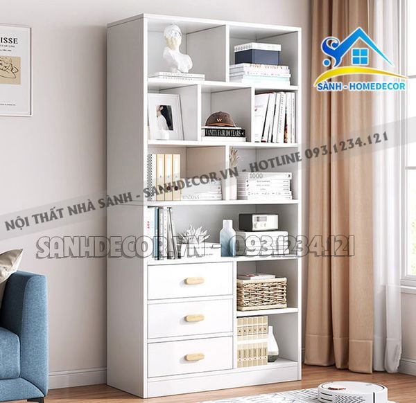  Tủ Sách Gỗ Có 3 Ngăn Kéo Hiện Đại - Ts51 