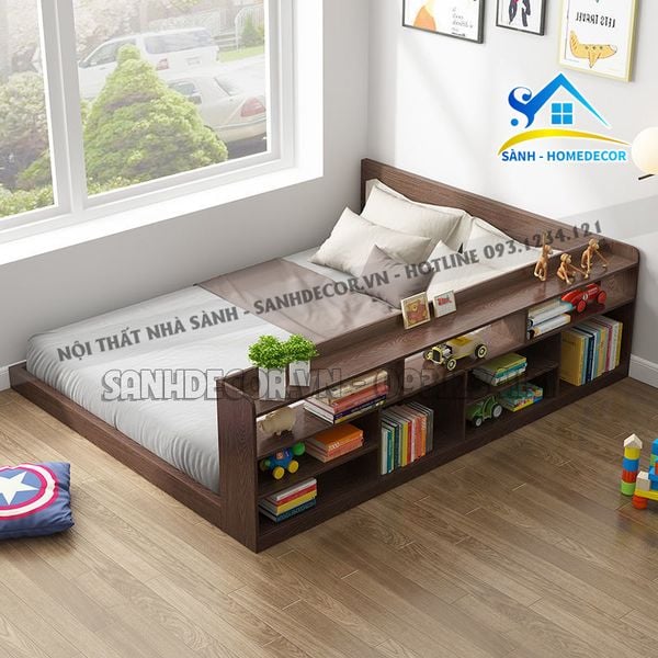  Giường Ngủ Trẻ Em Liền Kệ Sách Hiện Đại - Gnte08 