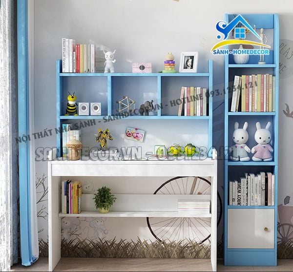  Bàn Học Cho Bé Kèm Kệ Sách Cao Cấp - Blv128 