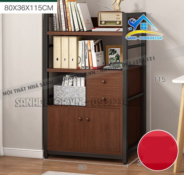  Tủ Sách Gỗ Có Ngăn Để Đồ Đa Năng - Ts36 