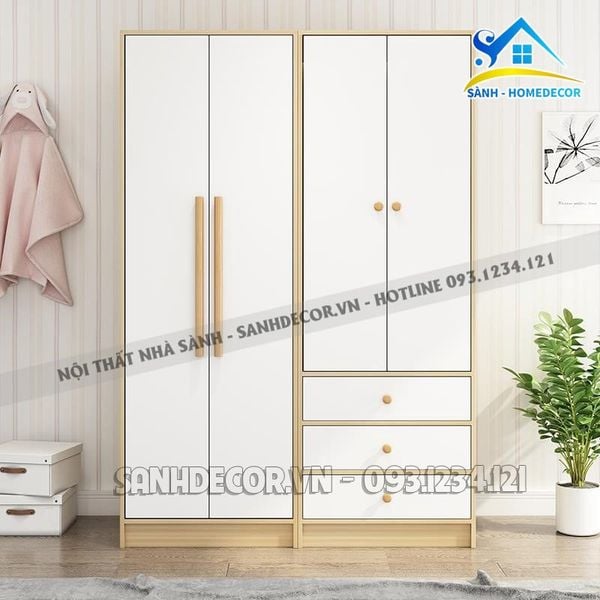  Tủ Quần Áo Thiết Kế Cánh Gọn Gàng - Tqa121 