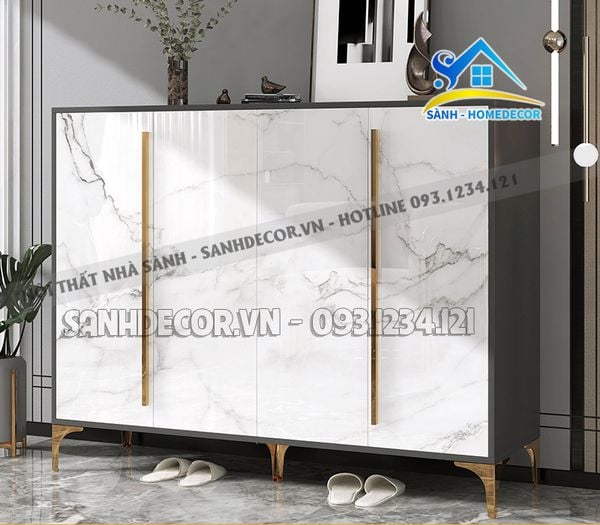  Tủ Giầy Gỗ Giả Đá Vân Mây Cao Cấp - Stg80 