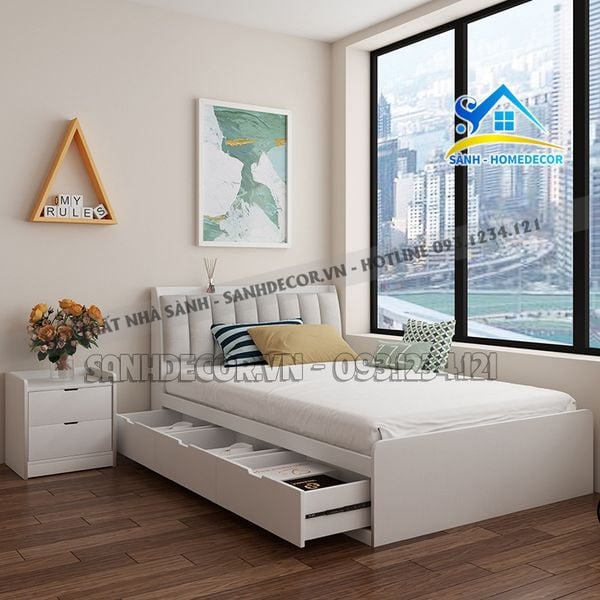  Giường Ngủ Gỗ Nhỏ Gọn Có Ngăn Kéo - Sg94 