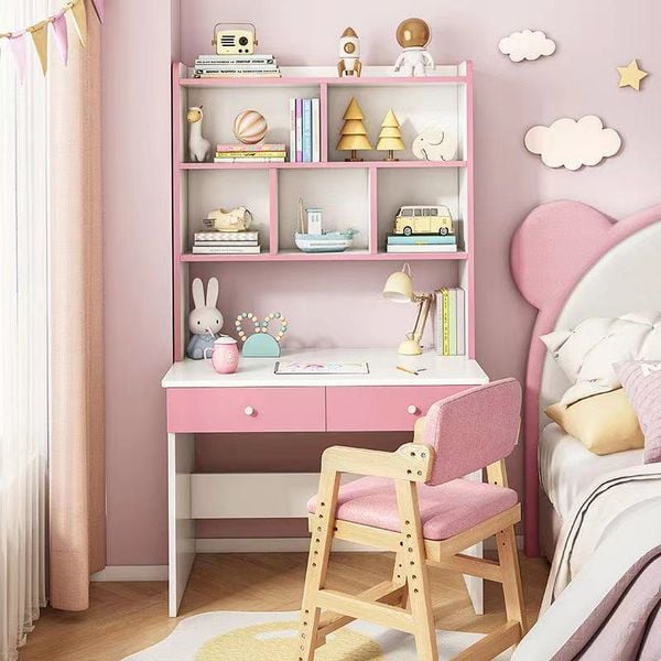  Bàn Học Cho Bé Liền Kệ Sách Nhỏ Gọn - Blv134 