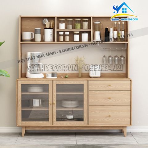 Tủ bếp gỗ MDF phủ venneer cao cấp - STB100