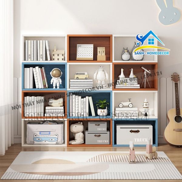  Kệ Sách Ô Vuông Gỗ Mẫu Đẹp - Ks05 