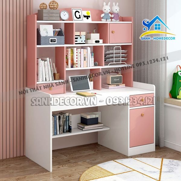  Bàn Học Cho Bé Kèm Kệ Sách Cao Cấp - Blv146 