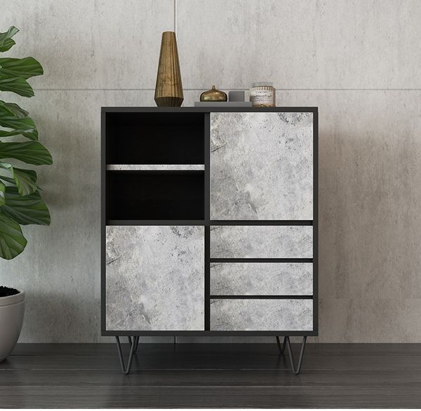  Kệ Tủ Trang Trí Màu Xám Bê Tông - Sttt04 