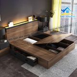 Giường ngủ màu Walnut hiện đại - SG98