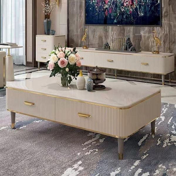  Bàn Trà Phòng Khách Gỗ Mặt Đá Cao Cấp - Bt62 