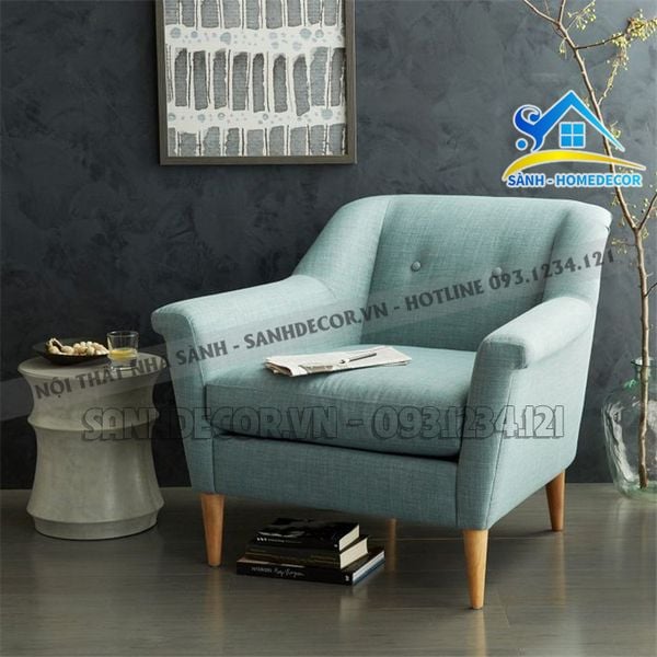  Ghế Sofa Đơn Chân Gỗ Tự Nhiên Cao Cấp - Gsfd04 