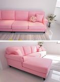 Sofa góc L tân cổ điển màu Pink ngọt ngào - SF16