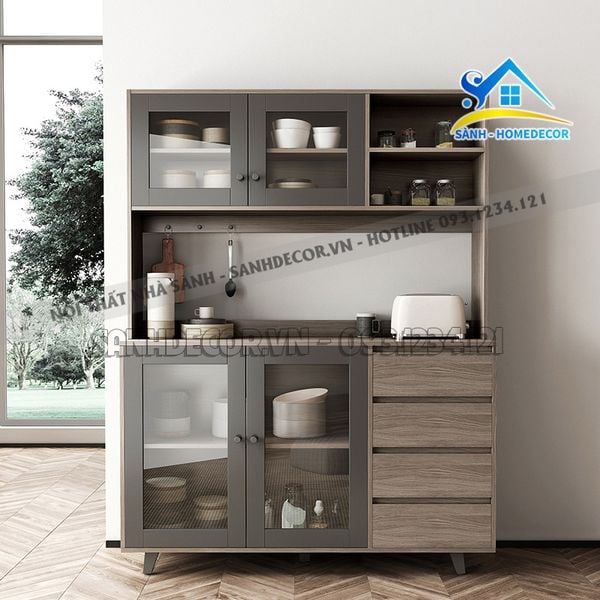  Tủ Bếp Gỗ Cao Để Đồ Nhà Bếp Đa Năng - Stb162 