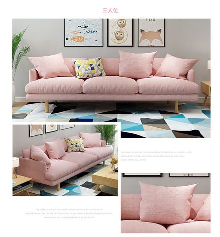 Sofa băng 3 chỗ màu Pink ngọt ngào - SF14