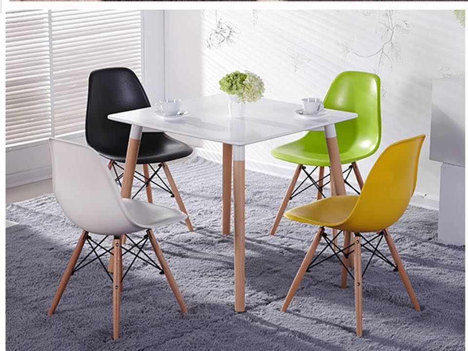 Bộ bàn ăn Eames vuông 4 ghế SBA04 – Nội thất NHÀ SÀNH