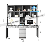 Bàn làm việc đôi liền tủ sách tiện nghi - SBD004