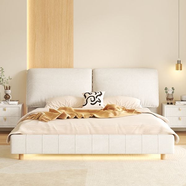  Giường Ngủ Bọc Nệm Hiện Đại Chân Gỗ - Sg126 
