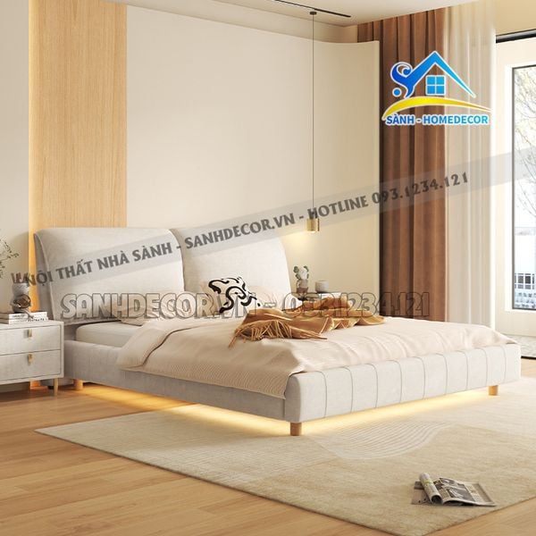  Giường Ngủ Bọc Nệm Hiện Đại Chân Gỗ - Sg126 