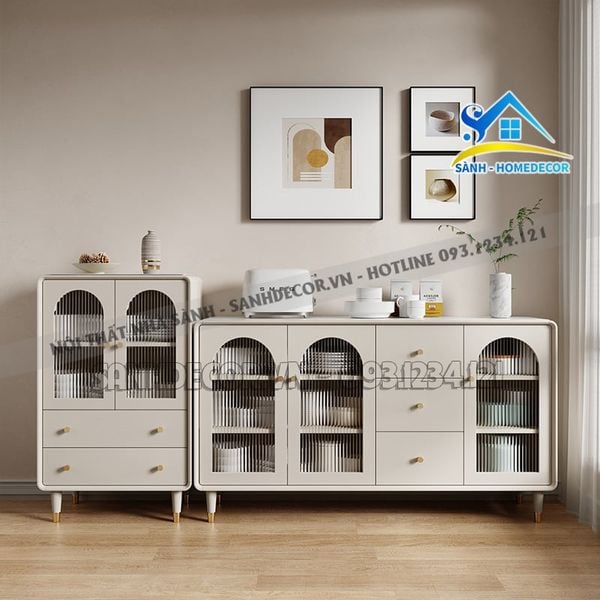  Tủ Bếp Gỗ Cánh Kính Cao Cấp - Stb160 