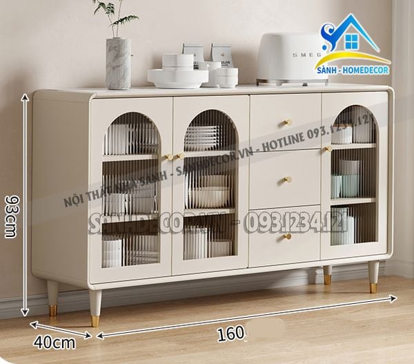  Tủ Bếp Gỗ Cánh Kính Cao Cấp - Stb160 