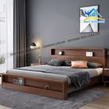 Giường ngủ gỗ MDF Phủ veneer hiện đại - SG08
