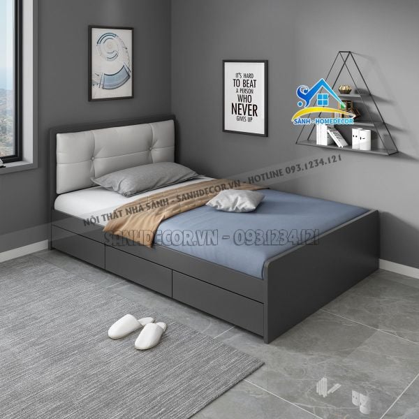  Giường Ngủ Bọc Nệm Mẫu Nhỏ Gọn - Sg106 