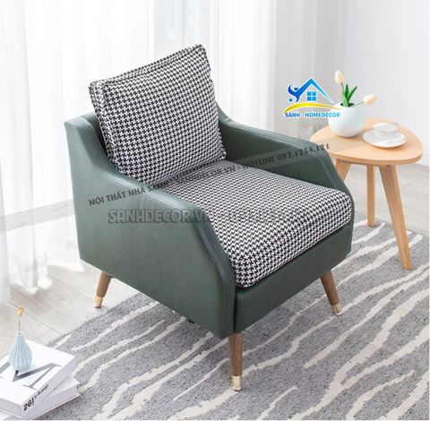 Ghế sofa đơn nệm sọc caro cao cấp - GSFD03