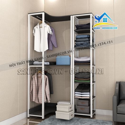  Kệ Quần Áo Góc L Nhỏ Gọn Hiện Đại - Kqa34 