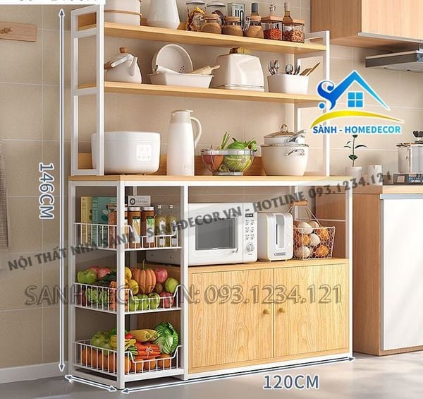  Kệ Bếp Đựng Lò Vi Sóng Nhiều Tầng Đa Năng - Kb77 