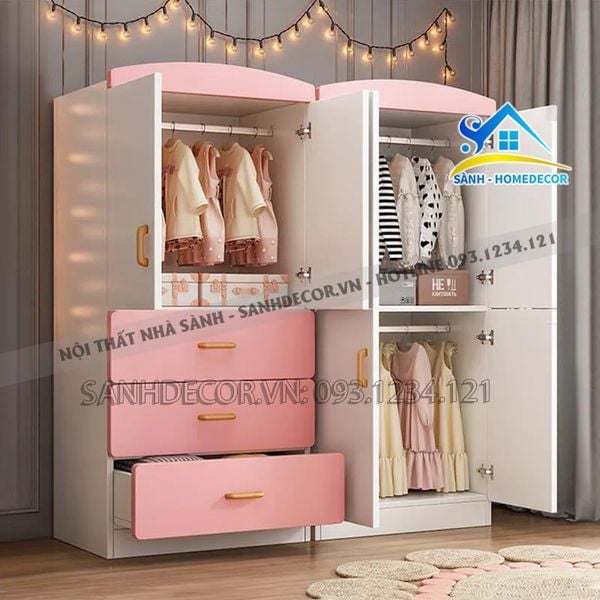  Bộ 2 Tủ Quần Áo Cho Bé Cao Cấp - Teb40 