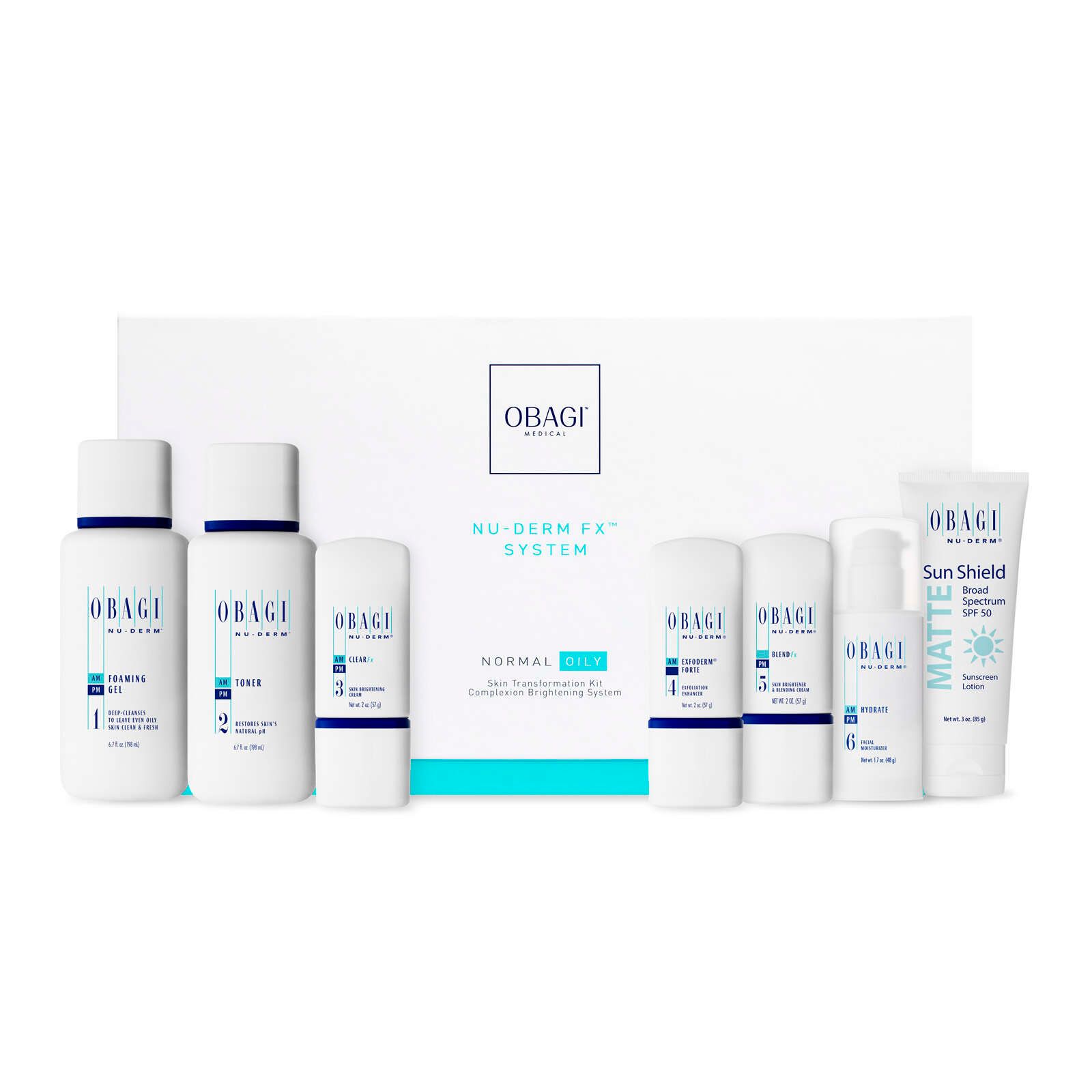  Bộ dưỡng trắng da giảm thâm cho da dầu Obagi Nu-Derm Fx System - Normal To Oil 