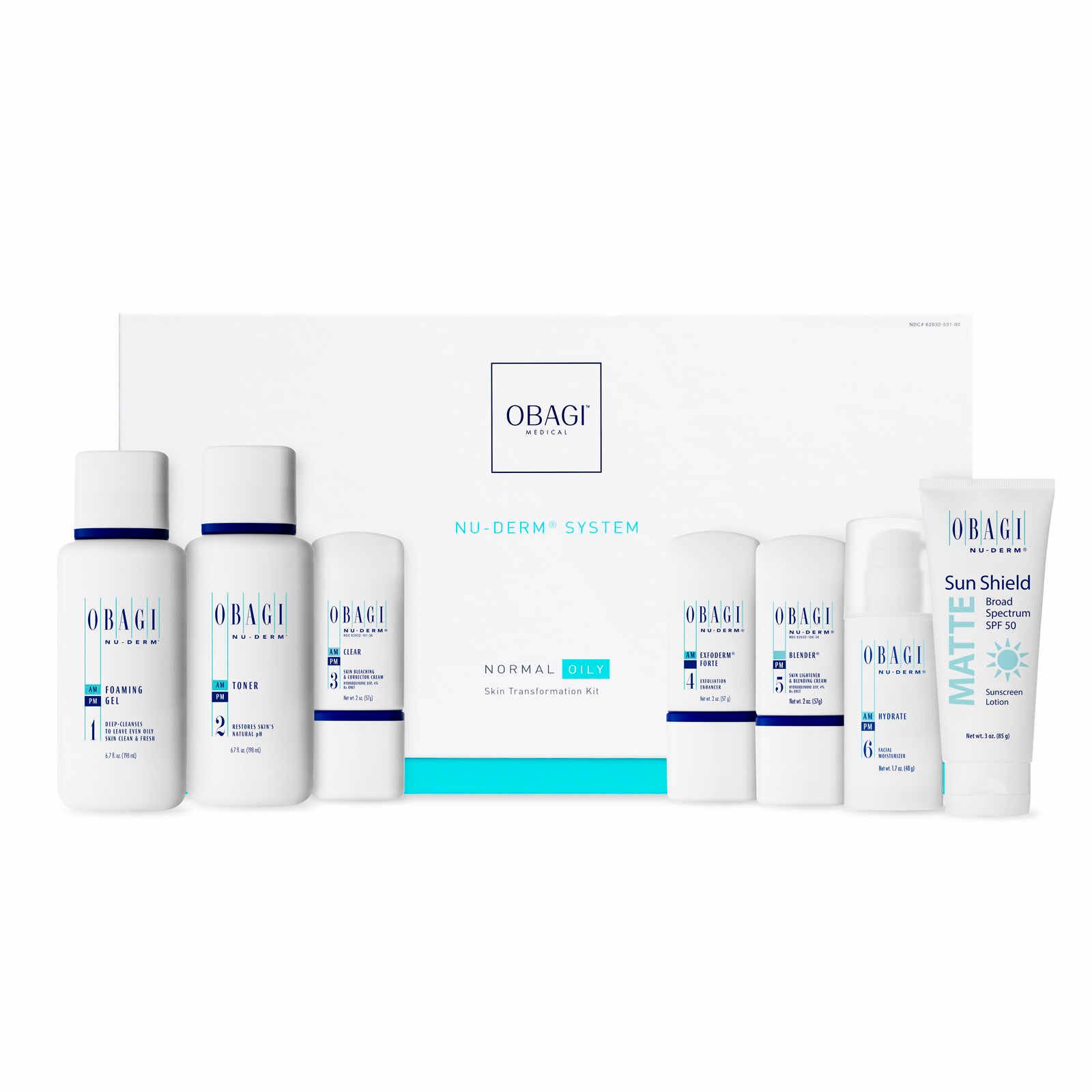  Bộ trắng sáng da, mờ nám cho da dầu Obagi Nu-Derm System - Normal to Oily 