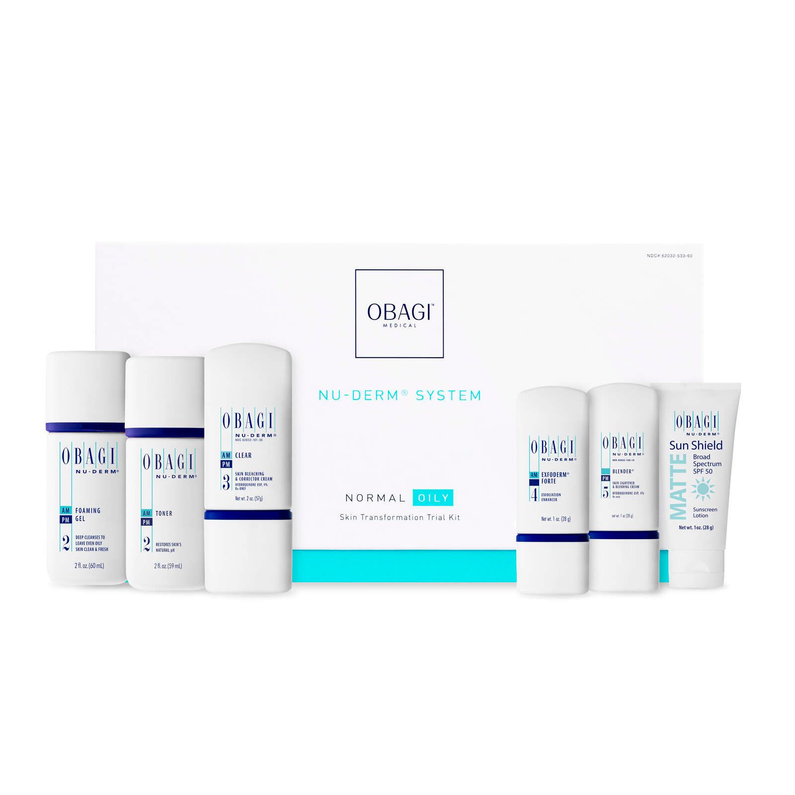  Bộ dưỡng trắng da, mờ nám mini cho da dầu Obagi Nu-Derm Travel Kit - Normal To Oil 