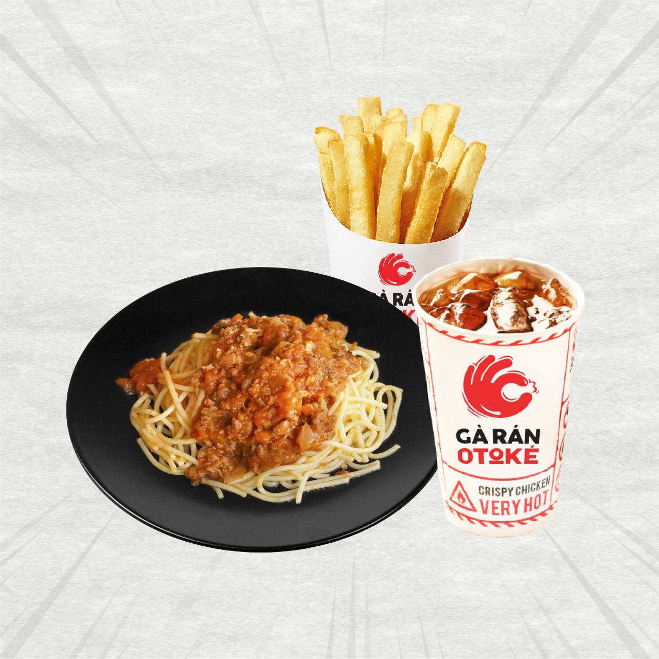  Combo Mì Ý Khoai tây lắc Nước ngọt 