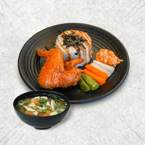  Combo Cơm Gà Rán Phủ Xốt + Soup 