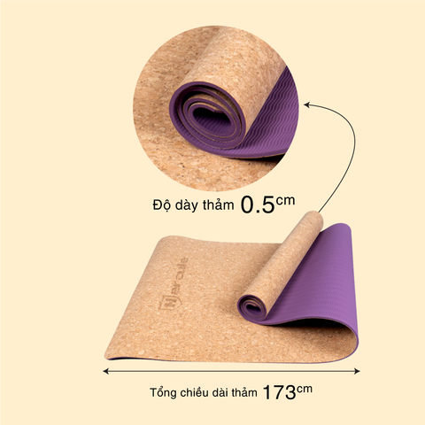 THẢM TẬP YOGA MÀU GỖ 2 LỚP HERCULE ACC.PU&RUBBER.LIZ