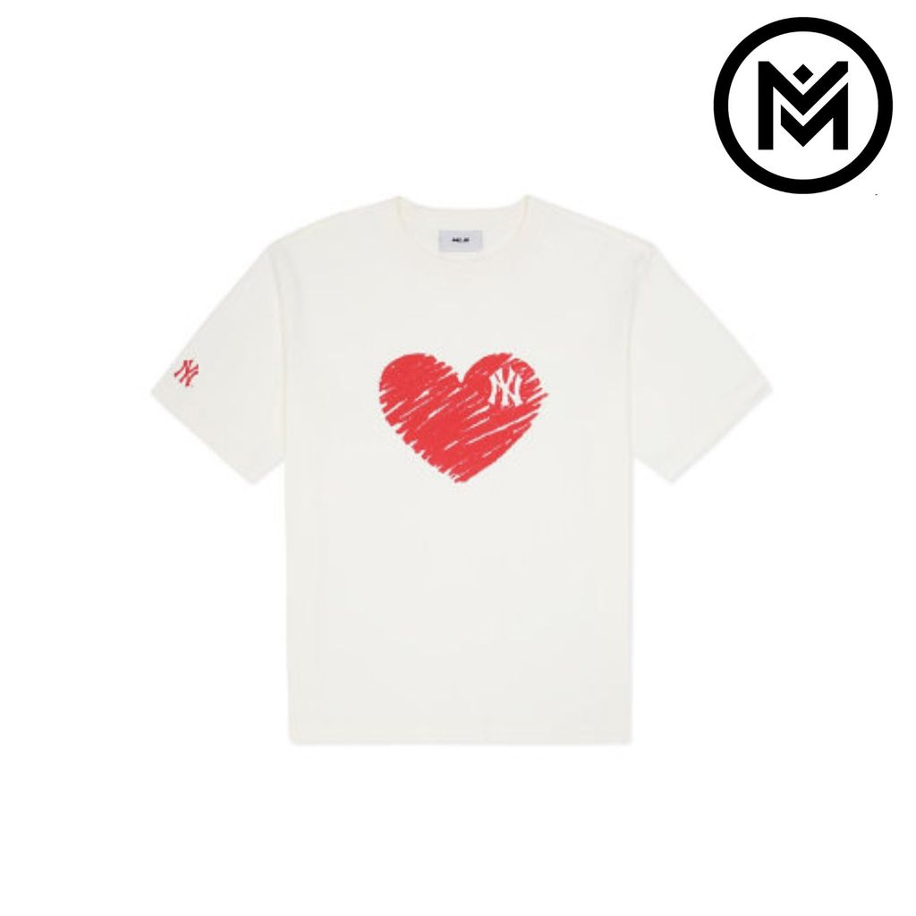 Áo thun MLB T-Shirt NY Heart White Red