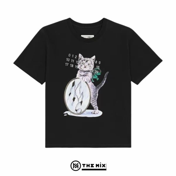 QA_Áo Thun Ader Glasses Cat - Đen