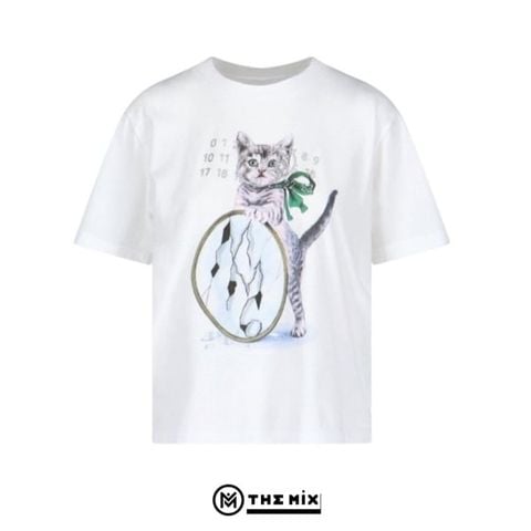 QA_Áo Thun Ader Glasses Cat - Trắng