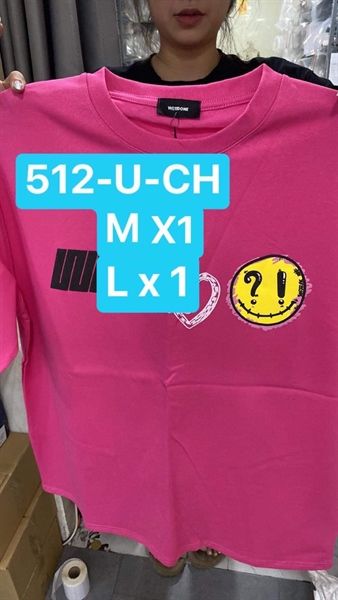 WE11-DONE T-Shirt Pink Logo Smile