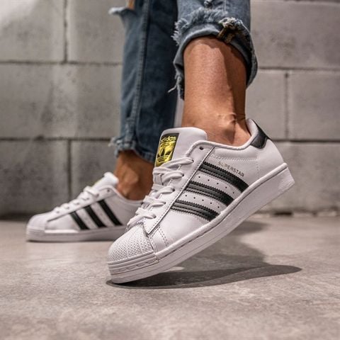 Adidas Superstar OG J Trắng/Đen Tem Vàng