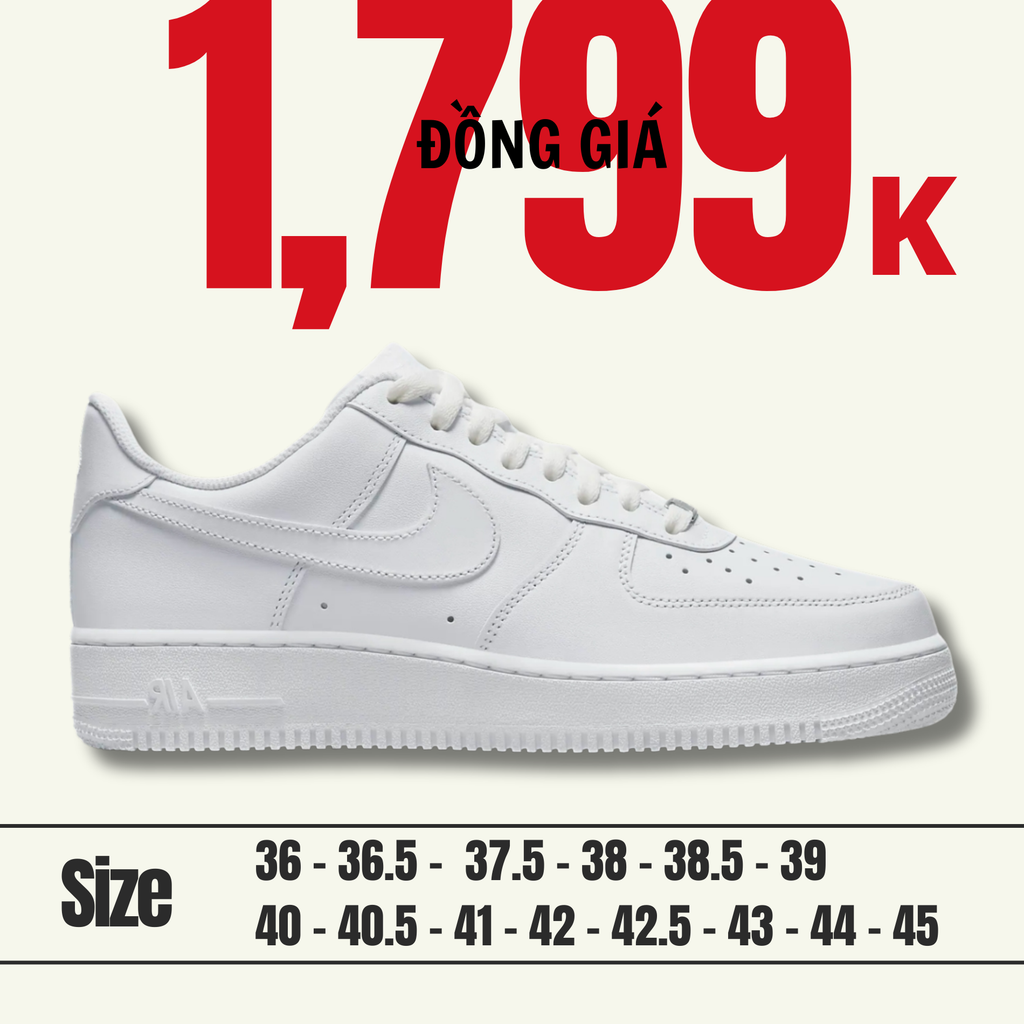 Nike air force 1 white giá hot sale