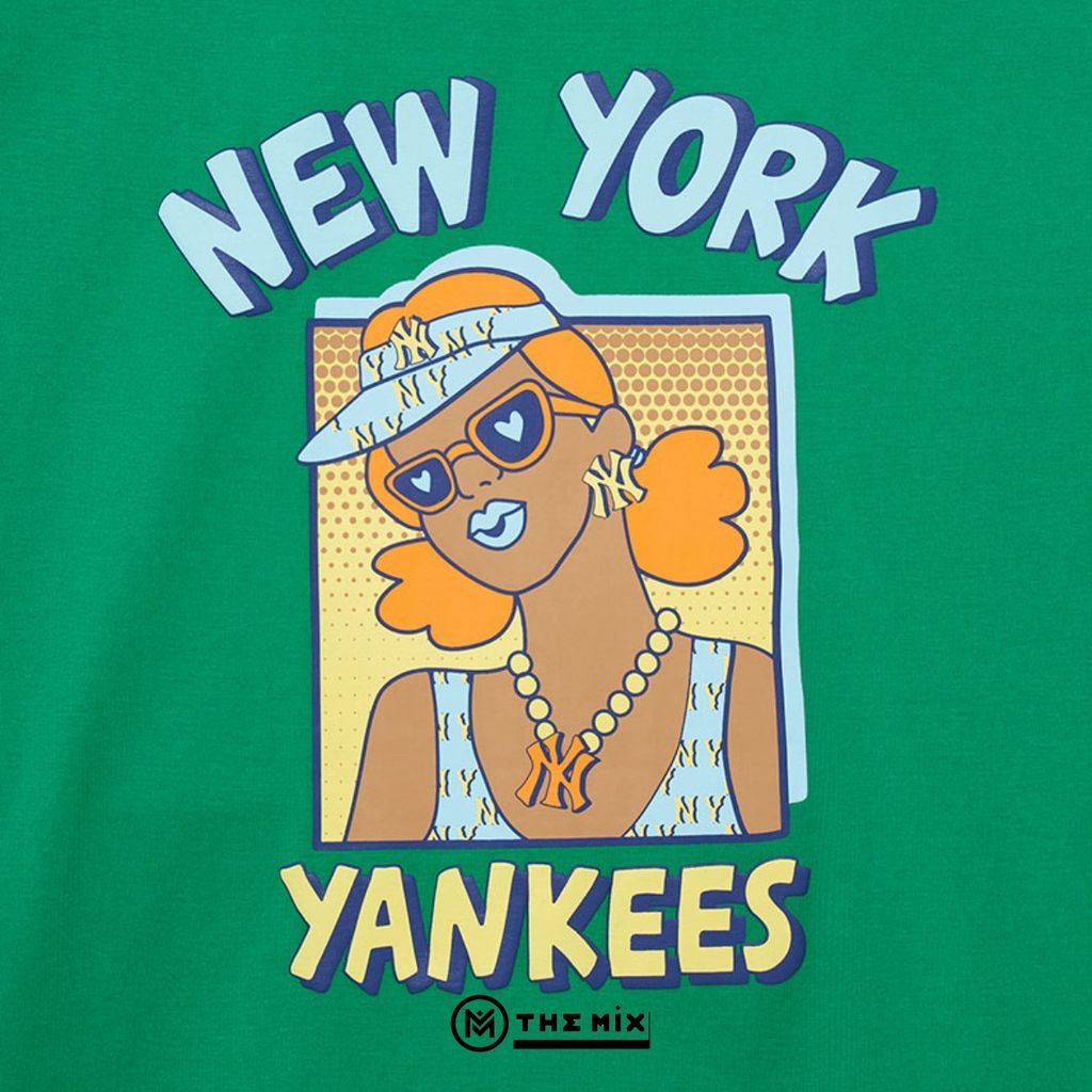 Áo Thun MLB Pop Art NY Girl Xanh Lá