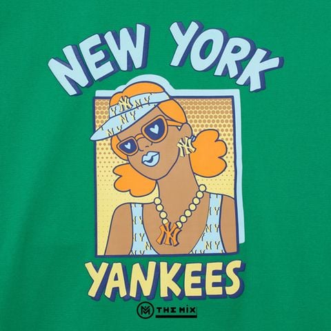 Áo Thun MLB Pop Art NY Girl Xanh Lá
