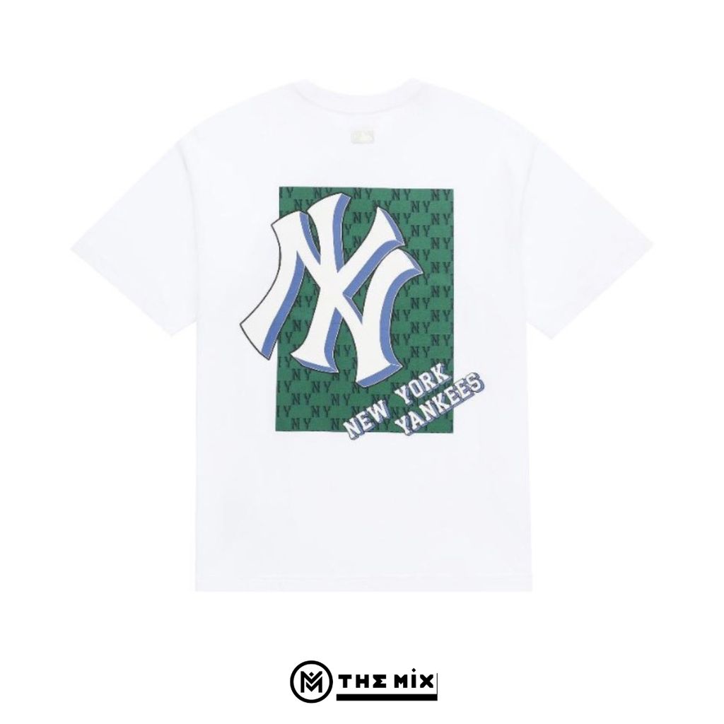Áo Thun MLB Monotive New York Yankee - Trắng Xanh Lá