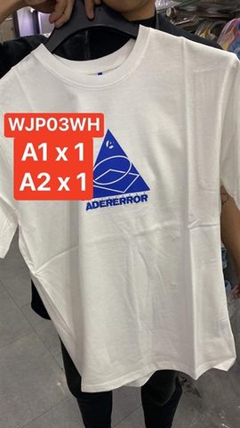 ADER T-Shirt White Logo Blue