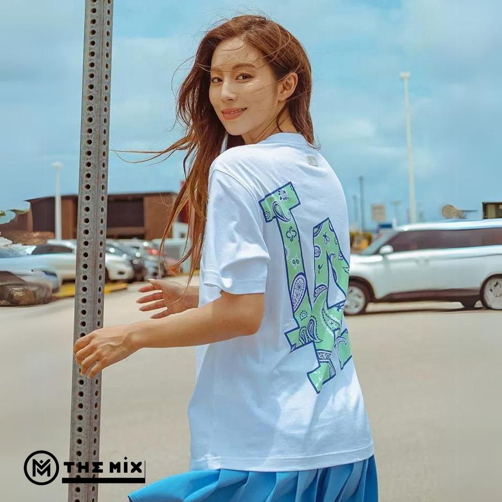 o MLB T Shirt LA Amoeba Basic Tr ng Ch nh H ng 3ATSI0333 07WHS