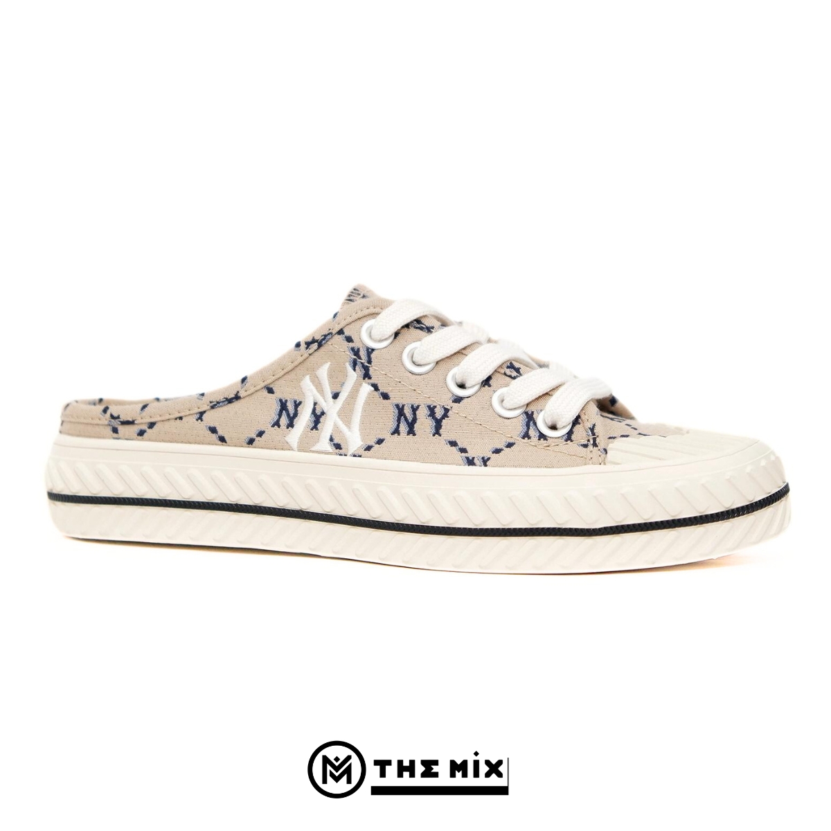 MLB Mule Playball Dia Monogram Beige - Chính Hãng